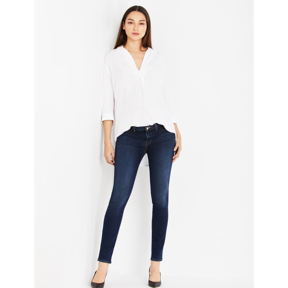 NEW J Brand Side Panel Mama J Super Skinny Maternity Jeans Dark Wash size 25